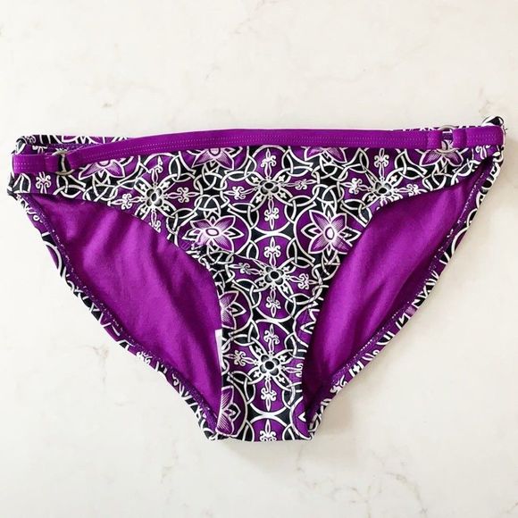converse purple black floral bikini bottoms - Picture 1 of 7